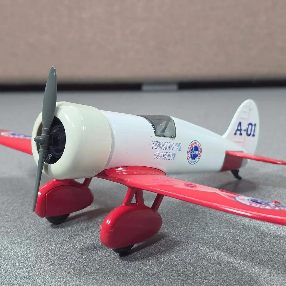 Standard Oil Co Airplane Diecast Red Excellent Stanolind Gasoline A-01